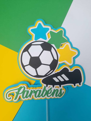 Topo de bolo futebol