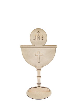Cálice hóstia castiçal eucaristia 40 cm mdf natural