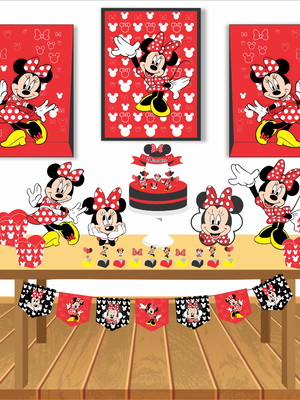 Kit festa infantil minnie vermelha lembrancinha menina