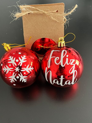 Bola de natal vermelha personalizada