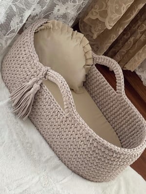Kit berçinho cesto moisés de crochê/ trocador de fraldas