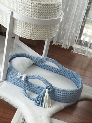 Kit berçinho cesto moisés de crochê/ trocador de fraldas