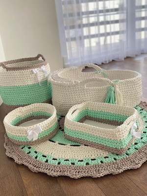 Moisés para bebê de crochê/kit quarto bebê/enxoval/ berçinho