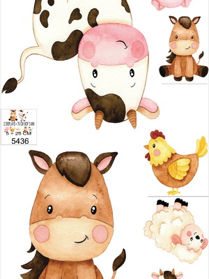 2 displays de chão - vaca e cavalo fazendinha + 5 de 25 cm