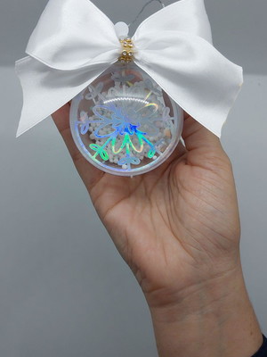 Bola de natal com led-neve-presente amigo secreto