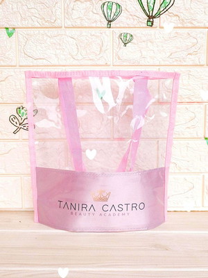 Bolsa brinde transparente logo empresa lembrancinha