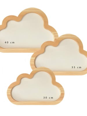 3 nuvens nicho em madeira pinus