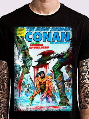 Camiseta conan, a espada selvagem, zombie