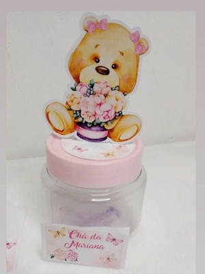Kit com 20 aplique 3d e adesivo - pote papinha