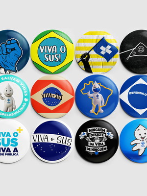 Botons personalizados sus - vacina - campanha de vacinação