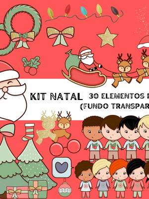 Arquivo digital-(1244) kit elementos em png natal
