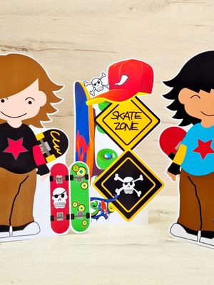 Display enfeite mesa skate 3 -itens