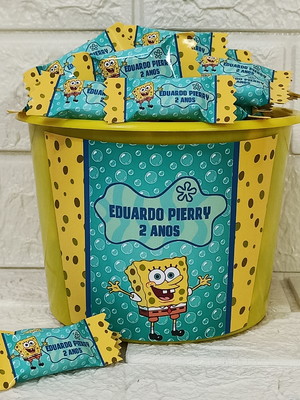 Balde com 100 balas - bob esponja