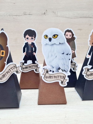 Caixa cone lembrancinha harry potter com 10
