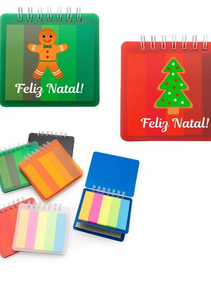 Bloco de anotações com autoadesivos personalizado natal