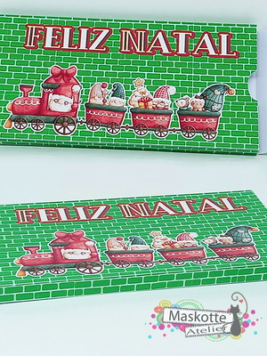 Caixa para barra de chocolate papai noel