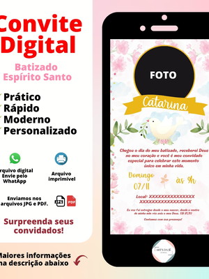 Convite digital batizado (com foto)