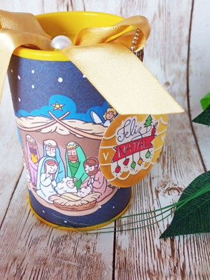 Tubo lata cofre brinde de natal