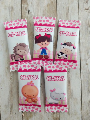 Bala personalizada fazendinha rosa