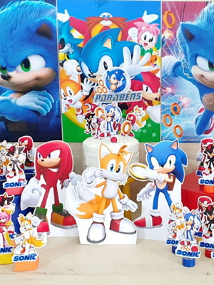 Kit festa pronta sonic aniverssario 83-itens