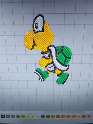 Tartaruga do jogo super mario matriz de bordado