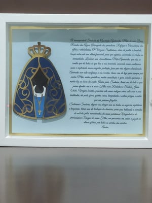 Quadro scrap - nossa senhora aparecida - mdf - 27x23x3