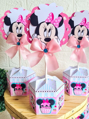 Centro de mesa- minnie confeiteira