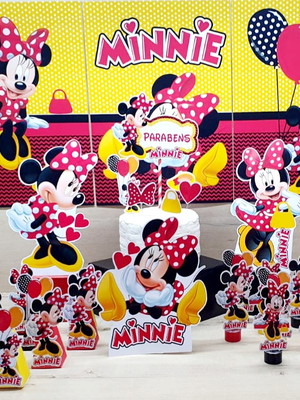 Kit só um bolinho minnie festa pronta 53-itens