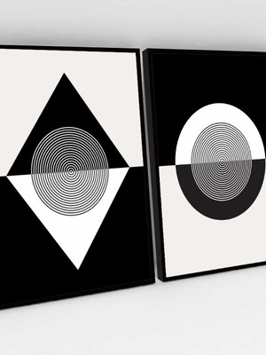 Composição de quadros abstrata com traços redondos e formas