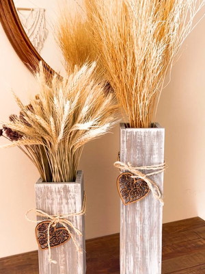 Conjunto de cachepô em pinus