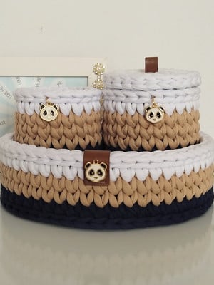 Kit higiene bebê crochê fio de malha