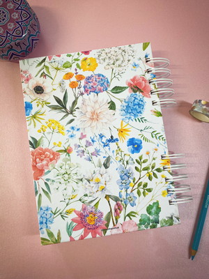 Planner semanal personalizado floral delicado