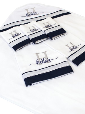 Fraldas bordadas personalizadas kit 6 peças - enxoval bebe