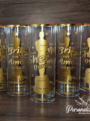 50 copos long drink com borda metalizada 350ml