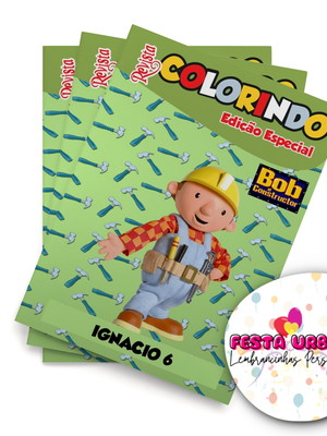 Revistinha para colorir bob o construtor 14x10