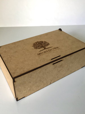 21 caixas logo personalizada 25x15x8cm mdf 3 mm