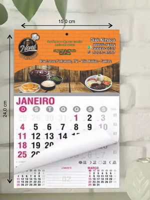 Calendário folhinha de parede 2025 c/ bloco 12 meses