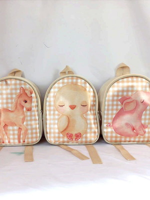 Mochila personalizada fazendinha aquarela