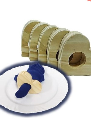 Porta guardanapo coração em madeira pinus kit 06 peças