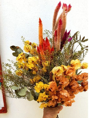 Flores secas arranjos de mesa e buques kit com 7