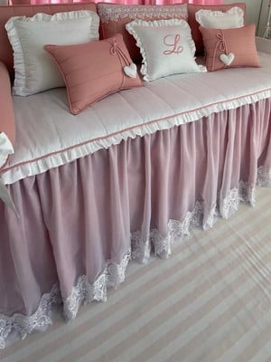 Kit cama babá rose com renda 599r - completo
