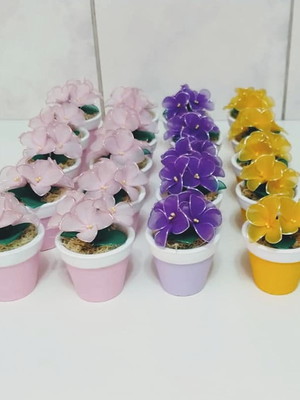 Vasinhos flor de meia de seda