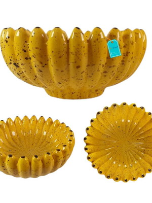 Fruteira banana cerâmica