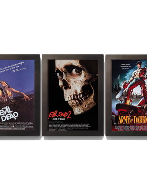 3 quadros c.moldura trilogia evil dead uma noite alucinante