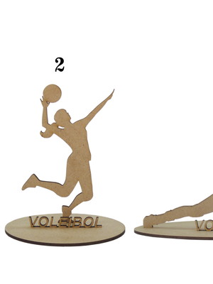 Kit 15 troféus vôlei c/base mdf corte laser