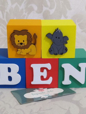 Kit 03 cubos com letras