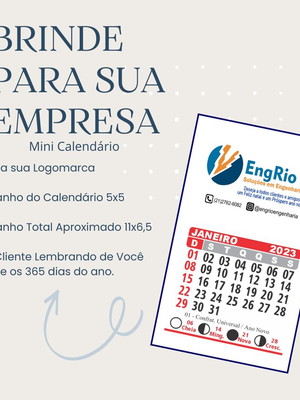 Mini calendario com a sua logomarca brinde para empresas