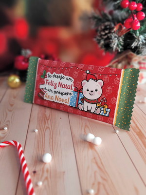 Embalagem de barra de chocolate 90g natal