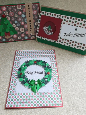 Cartões artesanais natal - 10 unidades