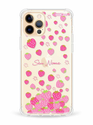 Capinha capa celular personalizada com nome morangos cs403